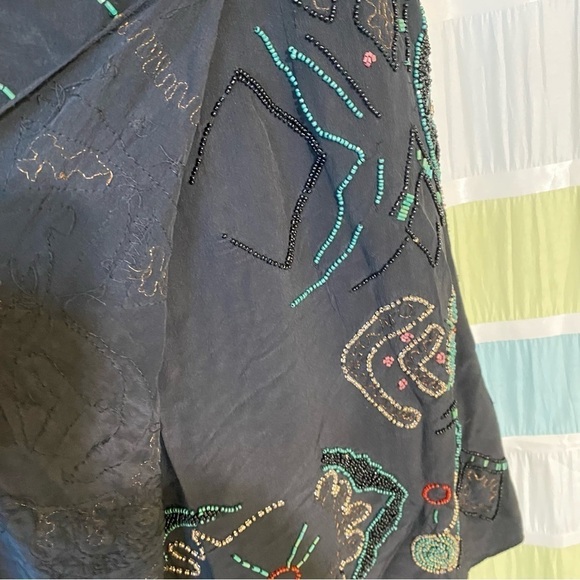 Nanette Lepore Silk Beaded Dress Damaged Sz 4 - Picture 6 of 12